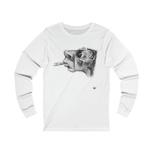 DUDE WITH CIG -- Unisex Jersey Long Sleeve Tee