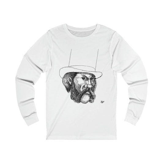 DUDE With TOP HAT -- Unisex Jersey Long Sleeve Tee